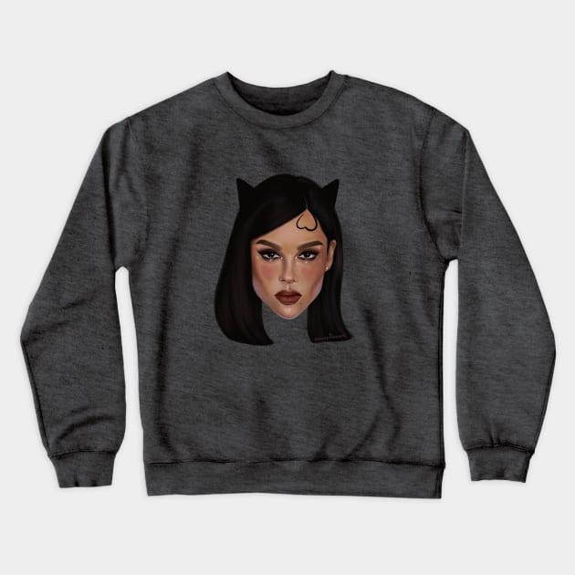 Zoe The Cat Crewneck Sweatshirt by thelamehuman